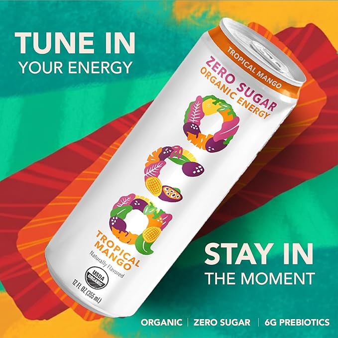 OCA ZERO 3-Flavor Variety Pack (Berry Acai Tropical Mango Strawberry Watermelon) Organic energy drink zero sugar gluten-free vegan plant-based 12 Fl Oz (12-pack) (12 Fl Oz 3-Flavor Variety Pac