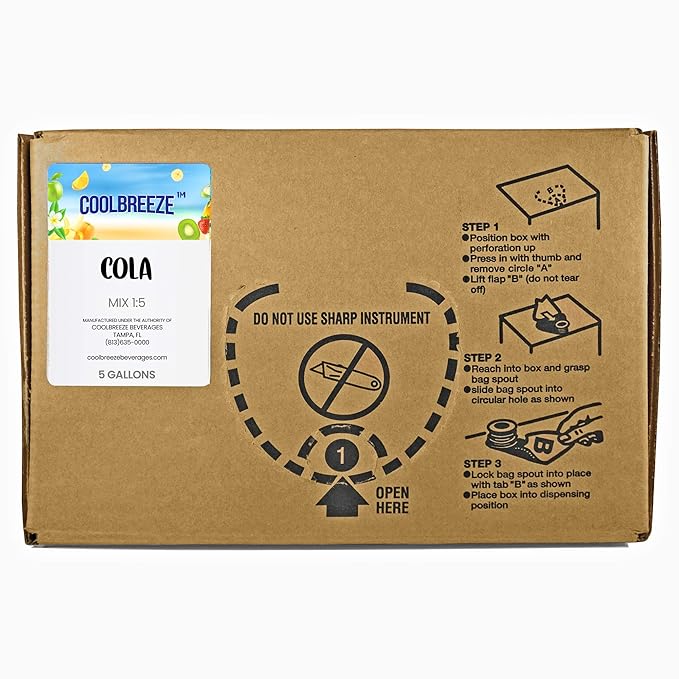 Coolbreeze Beverages 3 Pack Soda Syrup – 5 Gallon Bag-in-Box BIB – Cola Diet Cola &amp Lemon Lime Fountain Syrup Concentrate for Restaurants &amp Concessions