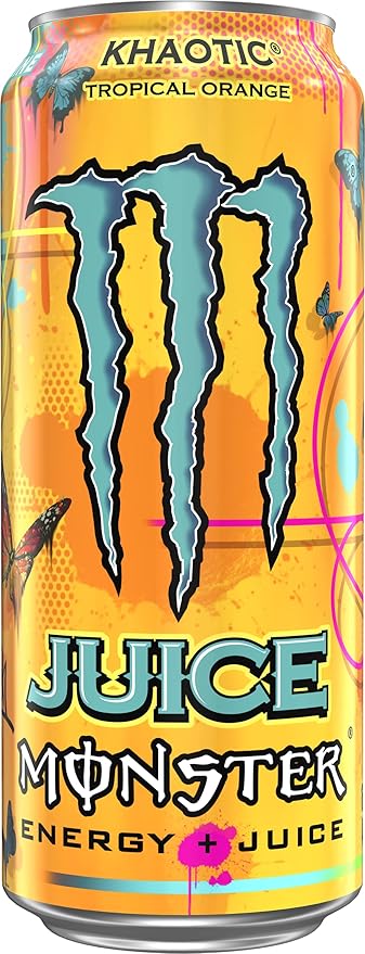 Monster Energy Juice Monster Khaotic Tropical Orange Energy + Juice Energy Drink 16 Ounce (Pack of 15)