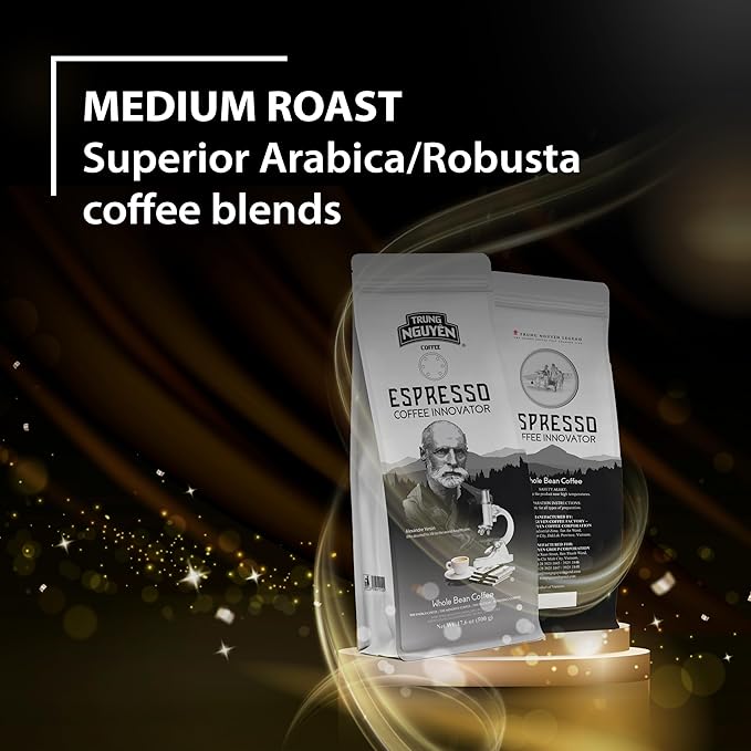 TRUNG NGUYEN LEGEND Espresso Innovator Blended Coffee Bean - Bag 17.6 Oz/500gr Arabica Blend Robusta Medium Roast Whole Beans Full Coffee Beans Perfect Flavor