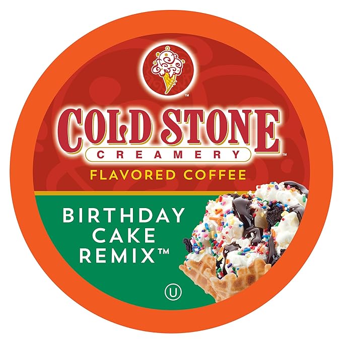 Cold Stone Creamery Beverages Birthday Cake Remix Ice Cream Flavored Coffee Pods Compatible with K Cup Brewers Including 2.0 40 Count