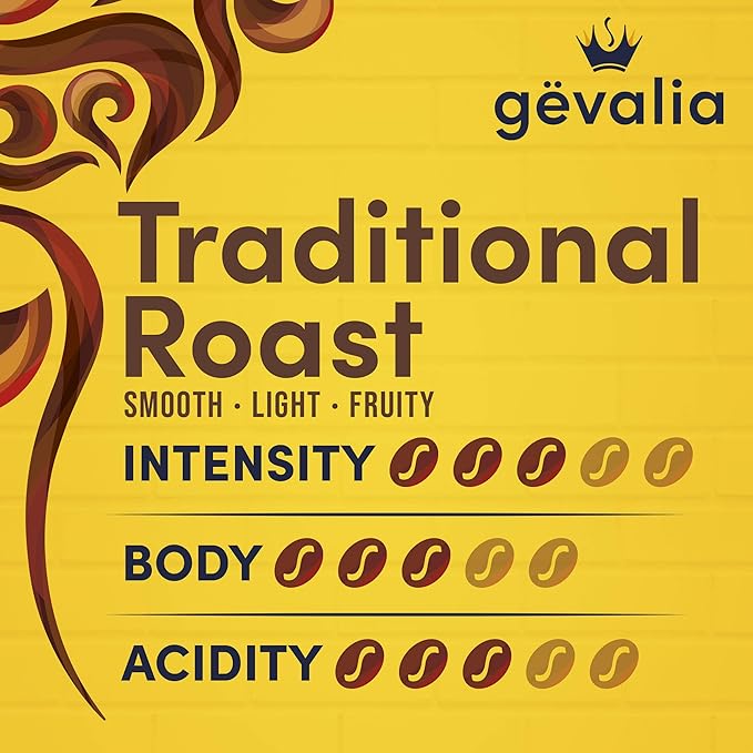 Gevalia Traditional Roast Mild Light Roast Ground Coffee 12 oz Bag (Pack of 6)