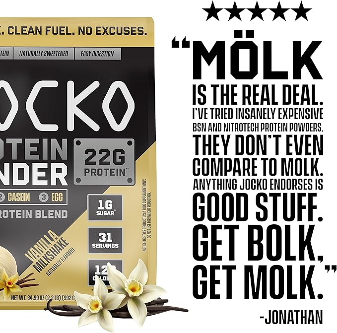 Jocko Fuel Protein Bundle (2 Pack) - Chocolate Peanut Butter (2lb) + Vanilla (2lb) - Supports Muscle Recovery &amp Growth