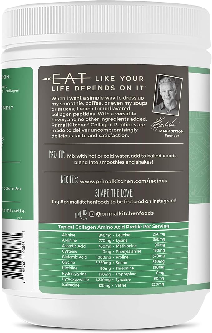 Primal Kitchen Collagen PeptidesUnflavored Collagen Powder1.2 Pounds(Pack of 2)
