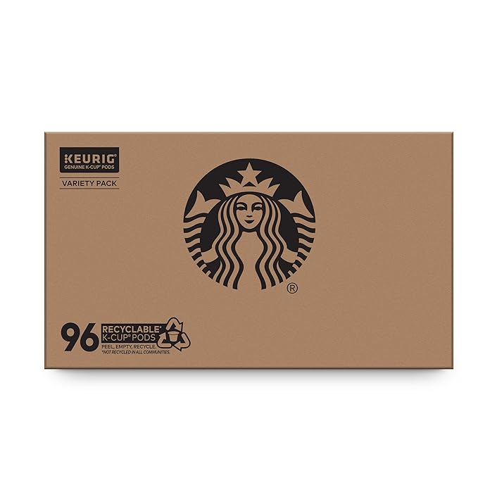 Starbucks K-Cup Coffee Pods Medium Roast Coffee Variety Pack for Keurig Brewers 100% Arabica 1 Box (96 Pods)