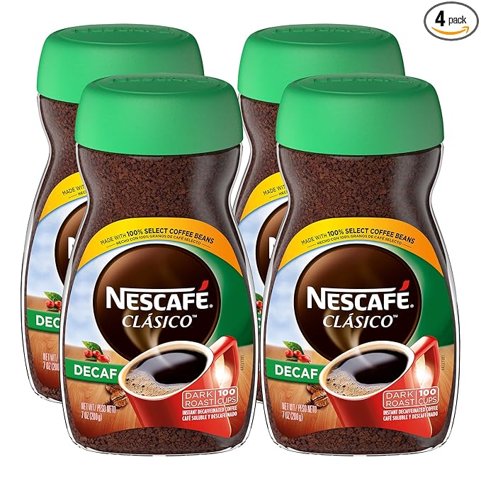 NESCAFE CLASICO Decaf Instant Coffee (Pack of 4)