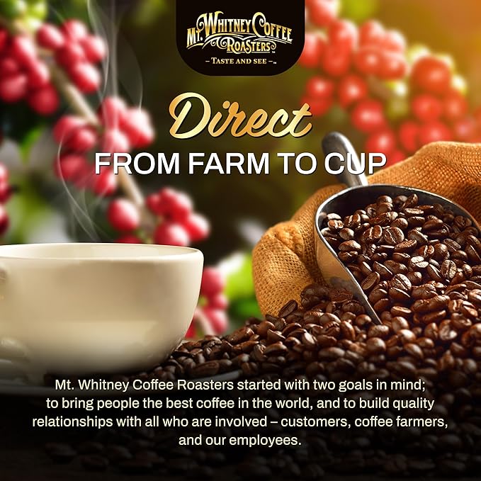 Mt. Whitney Organic Papua New Guinea Medium Dark Roast Low Acid Coffee (Whole Bean 5Lb)