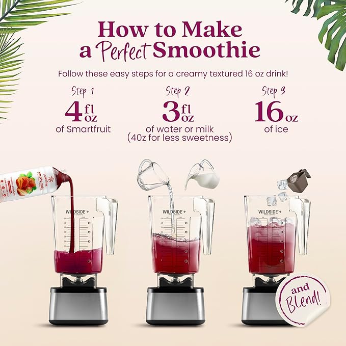 Smartfruit Summer Strawberry + Antioxidants – 100% Real Fruit Purée with Strawberries Apple &amp Pineapple – Great for Smoothies Juice Yogurt Cocktails Teas &amp More – 2-Pk 48oz Each
