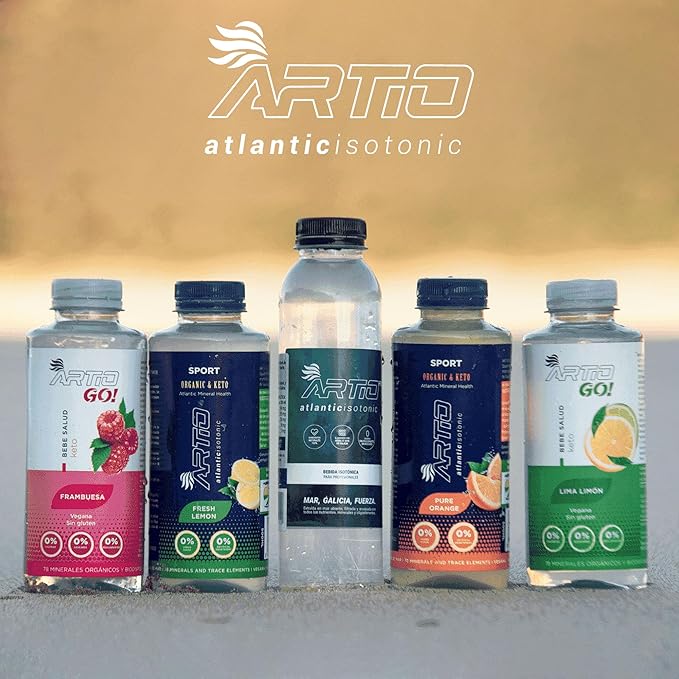 Artio Lemon Sports Drink Isotonic made with 10% - 12 Pack - Seawater and 78 Bioavailable Minerals that Provide Optimal Hydration Drinks