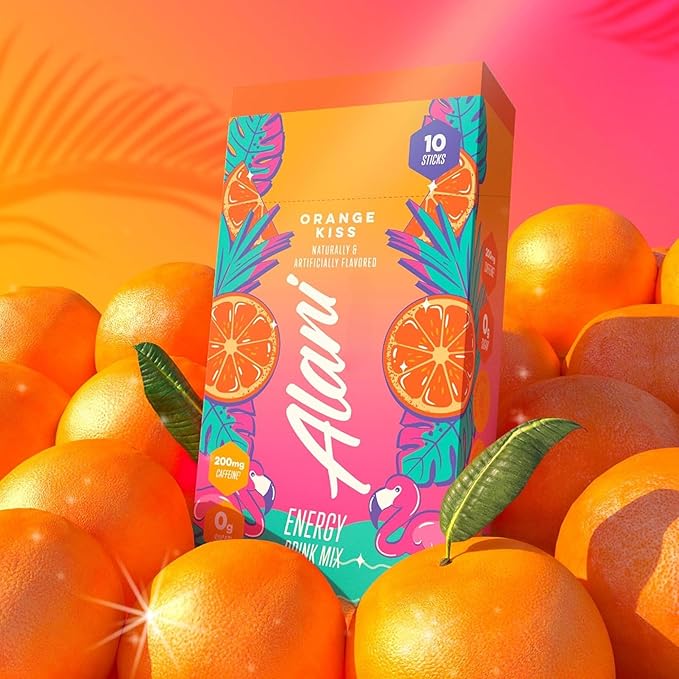Alani_Nu Energy Drink Mix Variety Pack – 30 Count Instant Powder Sticks Value Pack 200mg Caffeine 0g Sugar 3 Flavors (Orange Kiss Cherry Slush &amp Pink Slush)