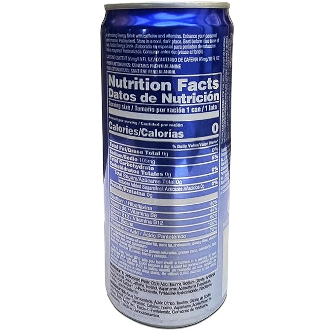 Ciclon Energy Drink Zero Original No Calories No Sugar No Carbs 24 Cans (10 Fl Oz)