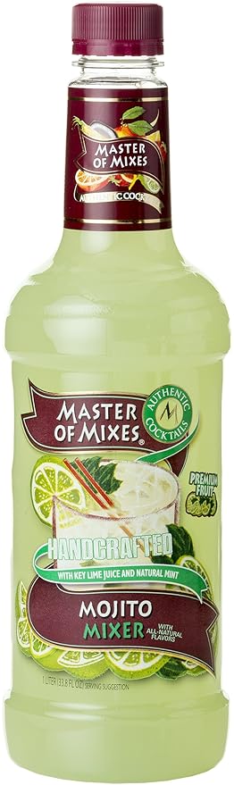 Master of Mixes Mojito Drink Mix Ready To Use 1 Liter Bottle (33.8 Fl Oz) Pack of 6