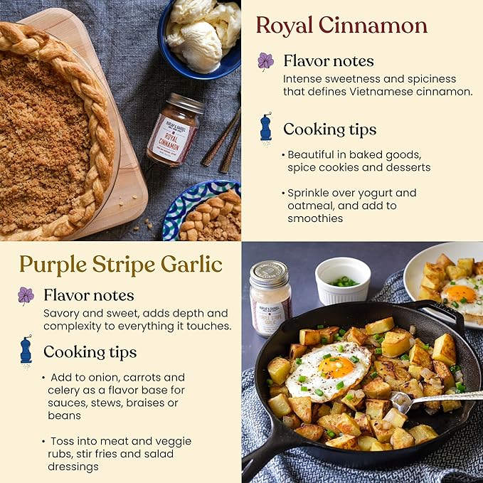 Burlap &amp Barrel 6-Pack Spice Gift Set – 6 Full-Size Jars of Favorite Spices for the Curious Cook – Includes Cinnamon Garlic &amp More Seasonings - As Seen On Shark Tank