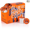 Blue Horse 'Gentle Giant' Original Coffee Pods Medium Roast 24ct Single Serve Compatible with K Cups 2.0 Farm Fresh Premium 100% Arabica Beans Smooth Bold &amp Aromatic Flavor