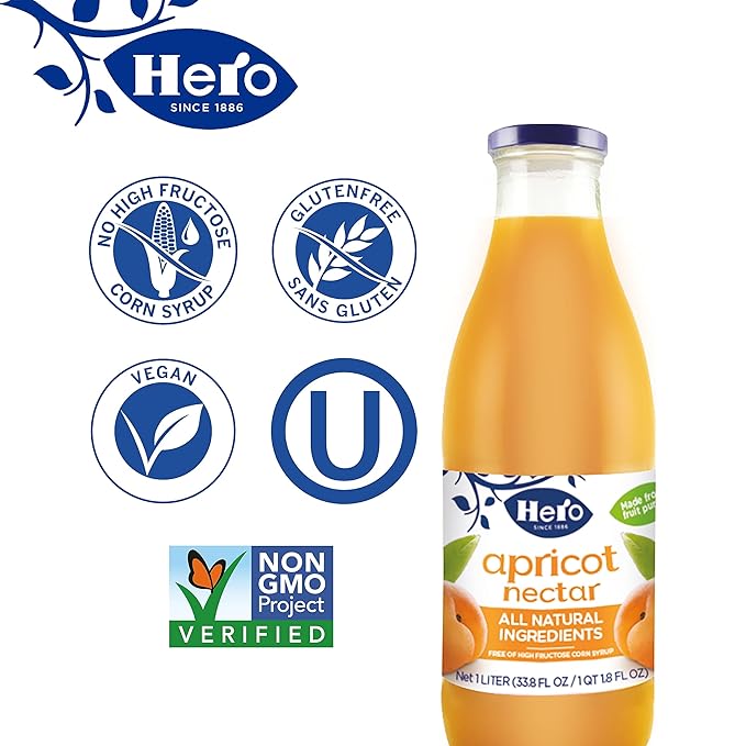 Hero Juice Nectar Apricot 33.8 Fl Oz