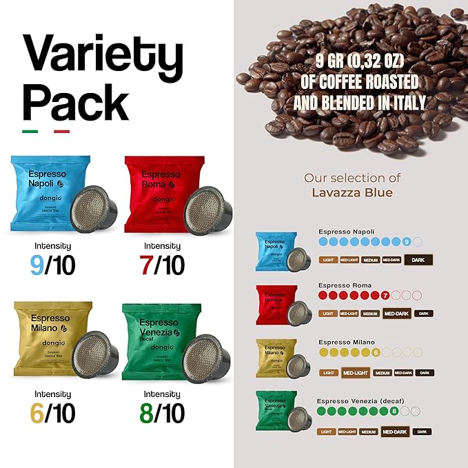 Dongiò Caffè - Capsule compatibili con Lavazza Blue 40 (160 Count Variety Pack)