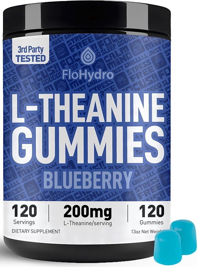 L-Theanine Gummies | 200mg L Theanine per Serving | 120 Servings | Zero Sugar | 3rd-Party Lab Tested