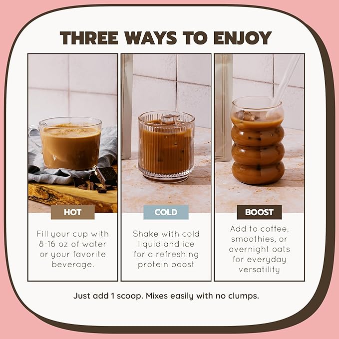 Bone Broth Protein Powder Grass Fed Collagen with 14g Complete Protein &amp 60mg Caffeine Gluten Free Keto &amp Dairy Free Organic &amp Clean Ingredients Caffeinated Chocolate 26 Servings