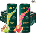 KEY 24-Pack Combo Bundle - Ketone Energy Drink - Ginger Lime 12pk &amp Grapefruit Peach 12pk - Sugar Free All Natural Long Lasting Energy Optimal Green Tea Caffeine &amp L-Theanine for Mental Foc