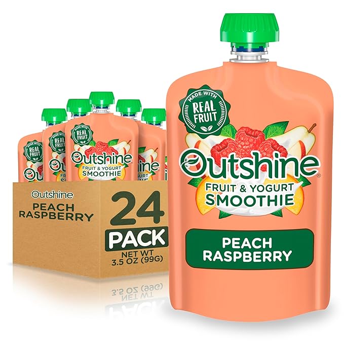 Outshine Smoothie Raspberry Peach Flavor Pouches 6(4x3.5oz)US