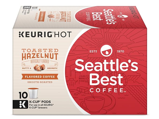Seattle’s Best Coffee K-Cups Toasted Hazelnut - Smooth Roasted Flavored Ground Coffee 10 K-Cup Pods/Pack (Pack of 3)