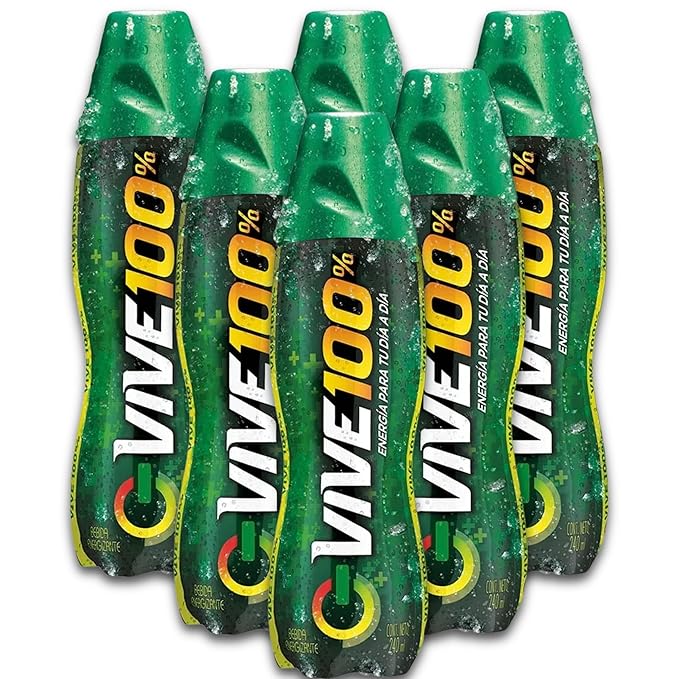 Generic Vive 100% - Bebida energizante por 380 ml - Incluye Paquete de 6 unidades - Energy drink 12.8 fl oz - Includes Pack of 6 - Importado de Colombia -