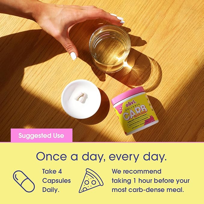 Obvi Collagenic Burn and Guilt Free Carb Blocker| Collagen Peptide-Infused Thermogenic Supplement Support Weight Management Healthier Nails &amp Longer Hair Enzyme Production
