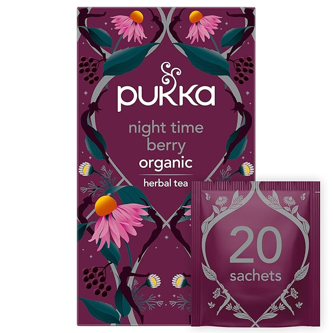 Pukka Tea Bags Organic (Elderberry and Echinacea &amp Night Time Berry) (2ea / 20ct) (Variety Pack)