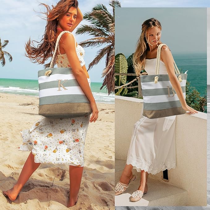 YOOLIFE Beach Bags for Women - Travel Canvas Beach Tote Pool Waterproof Bag Travel Essentials Gifts for Women Birthday