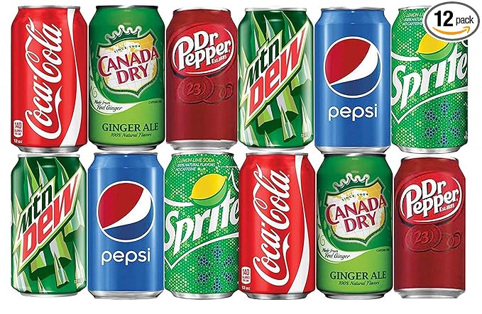 12 Pack BGM Assortment of Soda Refrigerator Restock Kit (Pack of 12)