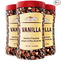 Elite Instant Coffee Vanilla Flavored Drink Mix 7oz (3 Pack) Gluten Free Resealable Tin Bottle