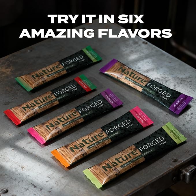Tiiga Nature Forged Zero Sugar Electrolyte Drink Mix - Watermelon Hydration Powder Superfruit Electrolytes Sugar Free Sports Drink 25 Stick Packs