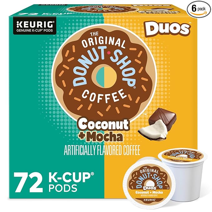 The Original Donut Shop Duos Coconut + Mocha Keurig Single-Serve K-Cup Pods Medium Roast Coffee 72 Count