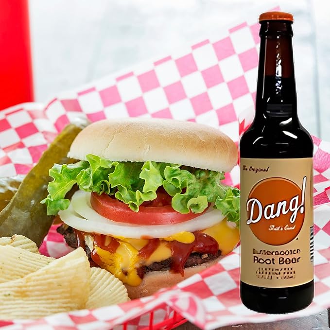 Dang Butterscotch Root Beer | Delicious Butterscotch Root Beer with Real Cane Sugar | 12 oz Glass Bottles with Crazy Soda Pop Bottle Opener (6 Pack)