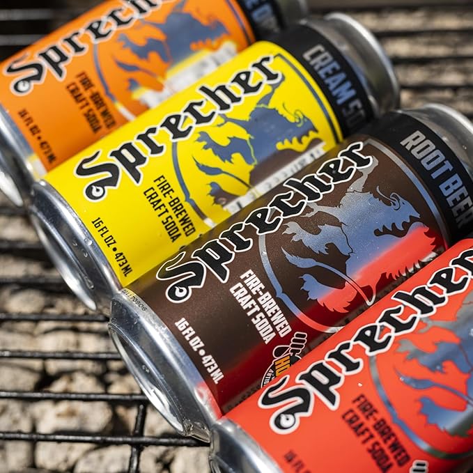 Sprecher Brewing Company Best Sellers Variety Pack in 16 Fl Oz Cans (12 Pack) Root Beer Cream Soda Orange Dream Cherry Cola - Premium Gourmet Craft Soda