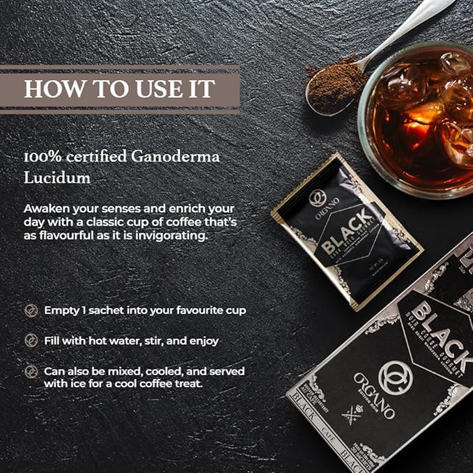 ORGANO 2 Boxes Gourmet Black Coffee 100% Certified Ganoderma Lucidum (60 Sachets)