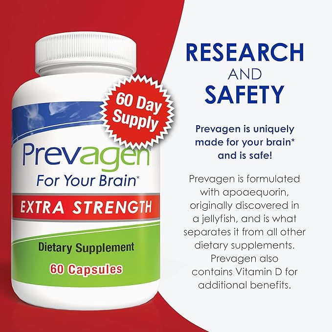 Prevagen Extra Stregnth - 120 Capsules (4 Month Supply) | Formulated for Your Brain | 20mg of Apoaequorin Plus Vitamin D3 with 7-Day Pill Minder