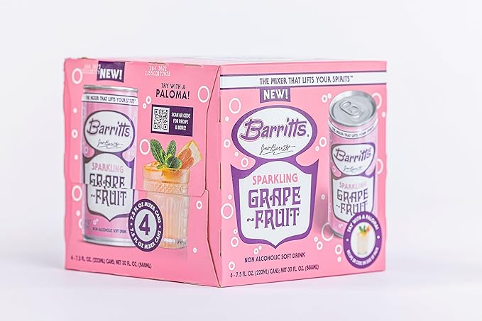 Barritt's Mixers - Sparkling Grapefruit Soda Non-Alcoholic Soda Cocktail Mixer 7.5 fl oz Cans 24 Pack Mini