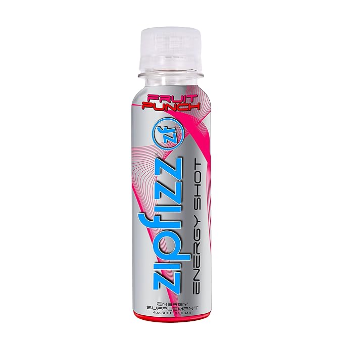 Zipfizz Liquid 4oz Energy Shot Healthy Hydration B12 and Multi Vitamin Drink Fruit Punch (24 Count)