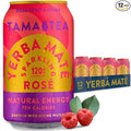 Organic Sparkling Rosé Yerba Mate Tea Unsweetened by Tama Tea - Sugar Free Energy Drink Alternative 120mg Natural Caffeine 12 oz (12-Pack)
