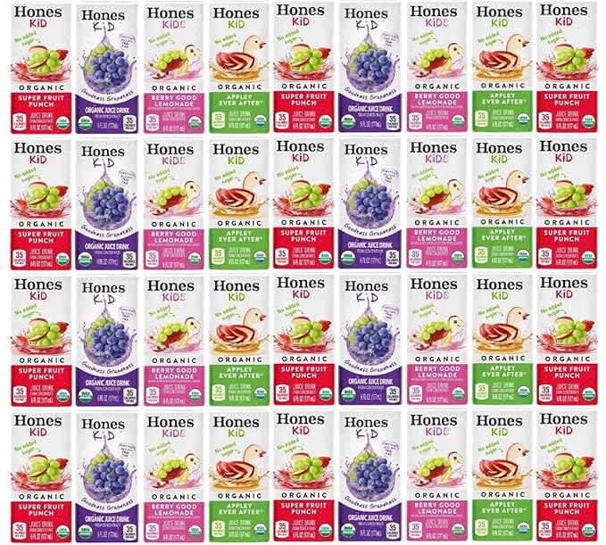 Honest Kid Premium Organic Juice Drink Variety Pack 6 Fl Oz Boxes 44 Count