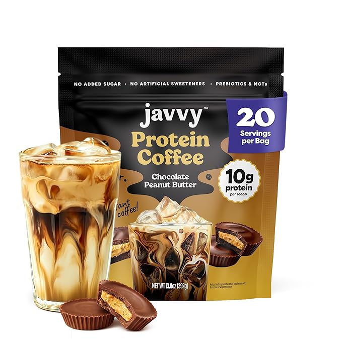 Chocolate Peanut Butter Protein Iced Coffee - Premium Whey Protein &amp Instant Iced Coffees - 100% Natural Cold Brew - Zero Artificial Flavors &amp Sweeteners 80 mg Caffeine No Added Sugar 20 Se