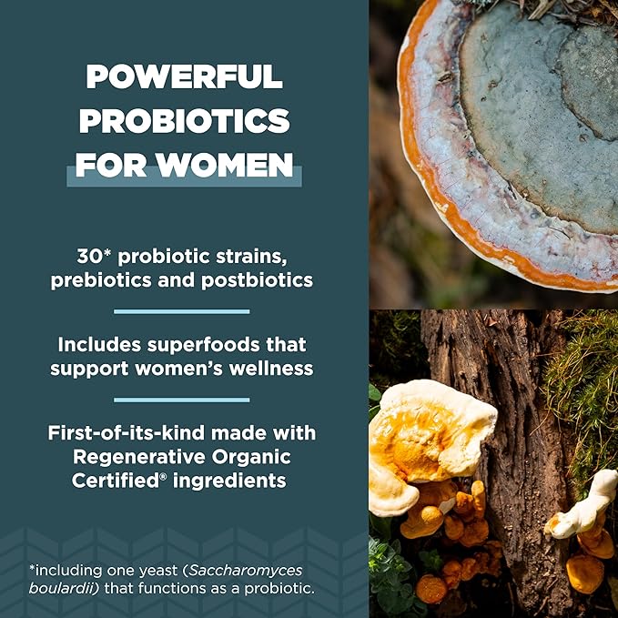 Ancient Nutrition Regenerative Organic Certified Probiotics for Women Probiotics Women’s Once Daily for Healthy Digestion and Immune System Function Support 25 Billion CFUs* Per Serving 30 Count