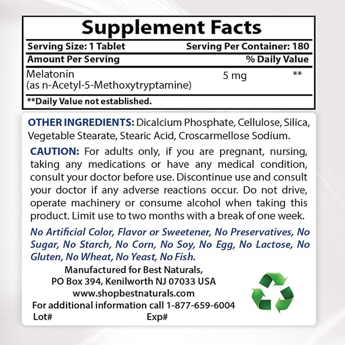 Melatonin 5 mg &amp Quercetin 1000 mg