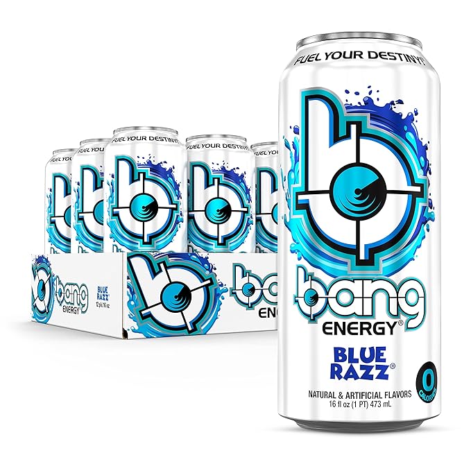 Bang Energy Blue Razz Sugar-Free Energy Drink 16-Ounce | Pack of 12