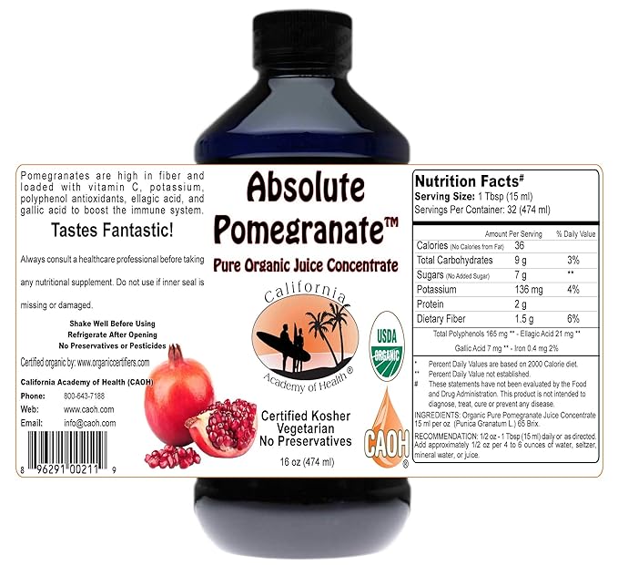 Absolute Pomegranate Juice 5:1 Concentrate Organic 16 oz from CAOH