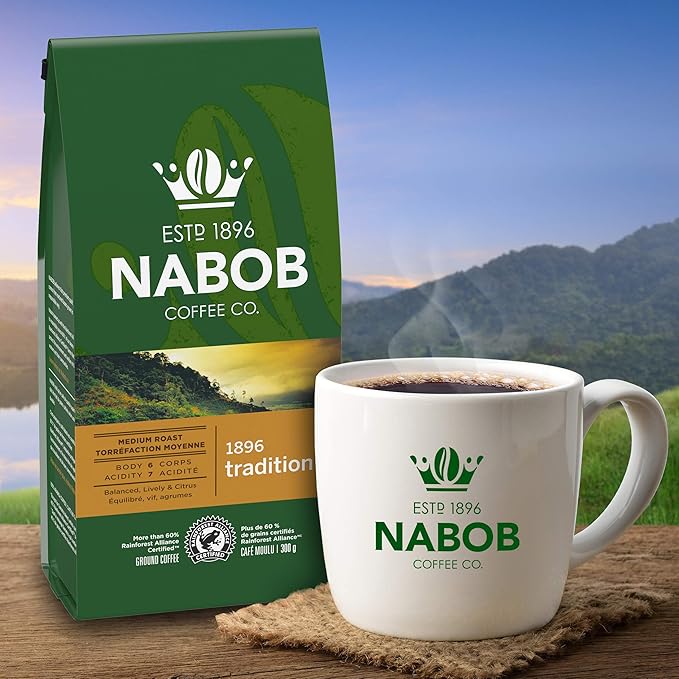 Nabob 1896 Tradition Ground Coffee 300g/10.6 oz. (Pack of 6) {Imported from Canada}