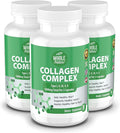 Multi Collagen Protein Peptides Supplement Capsules - 1800mg Collagen Complex Types I II III V X - Joint Support Healthy Hair Skin Nails Beauty Vitamins 100% Natural Non-GMO 270ct (3)