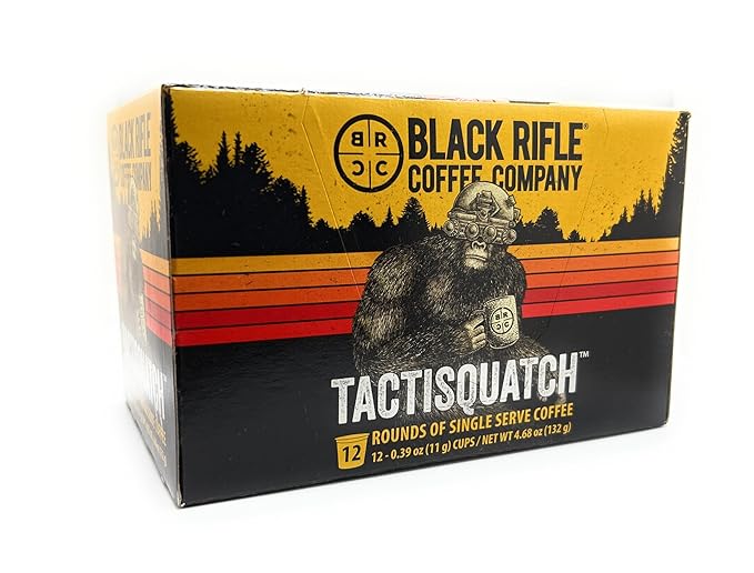 Black Rifle Coffee Company Tactisquatch Single Serve Pods Dark Roast - 12 count - Roasted in the USA - America's Coffee