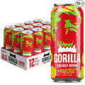 Gorilla Energy Drink Watermelon Melon 200mg Natural Caffeine Real Fruit Juice Squeezed &amp Concentrated L-Theanine Taurine Ginseng Acetyl L-Carnitine No Added Sugar and No Artificial Colors